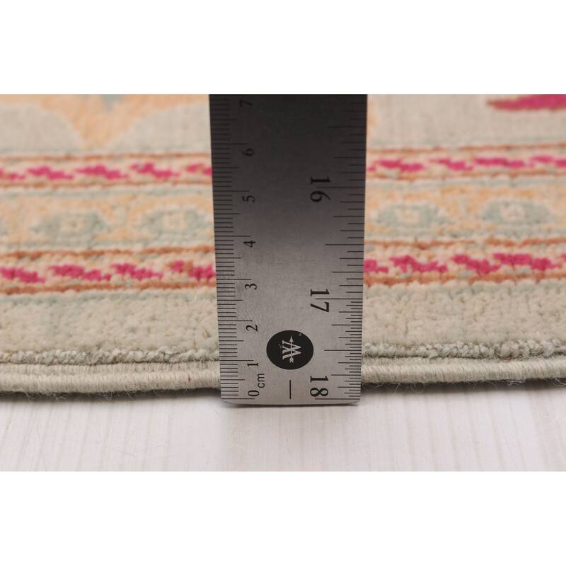 ECARPETGALLERY Hand-knotted Abstract Lahore Legacy Beige, Pink Wool Rug - 9'0 x 12'0