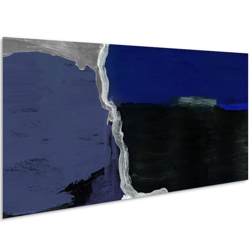 "Cobalt Abstract 2B" Frameless Free Floating Tempered Glass Panel Graphic Wall Art