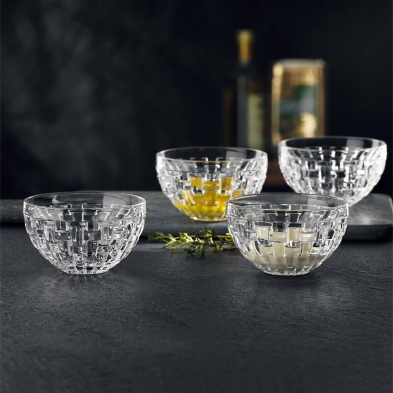 Nachtmann Set of 2 Bossa Nova Round Crystal Bowls - 6 Inch