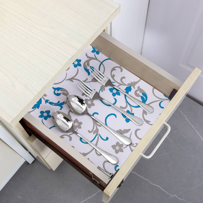 Printed foam kitchen shelf liner Independence Day Blue 18x96 12×120In
