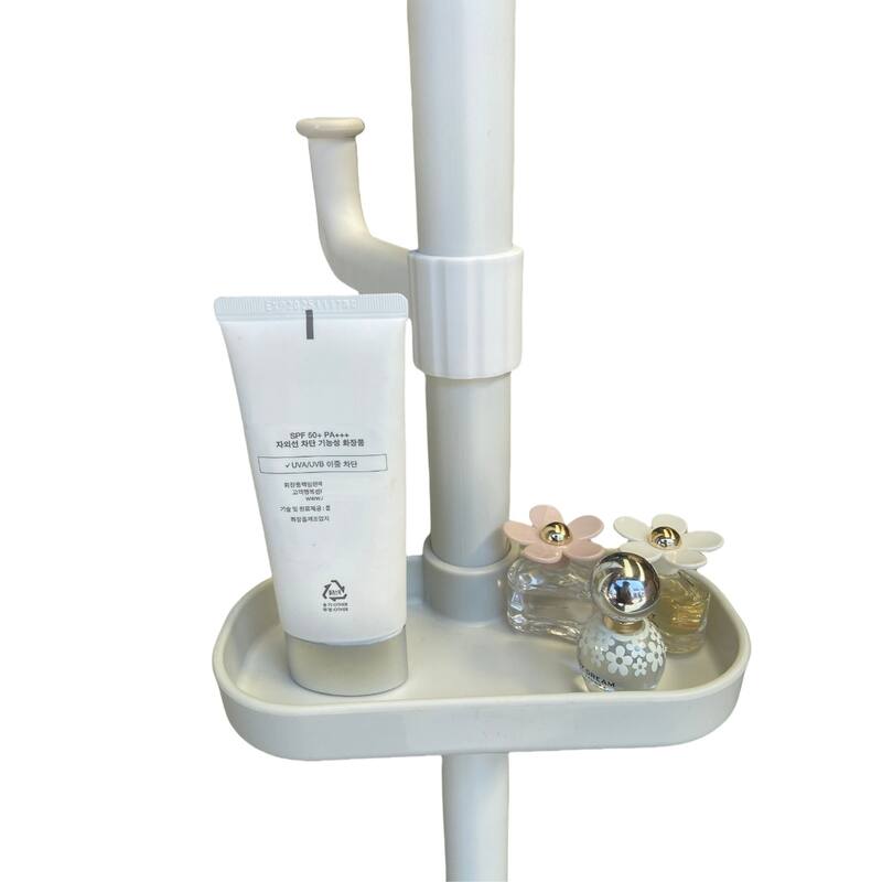 Adjustable Laundry Pole Clothes Drying Rack Coat Hanger with Trays