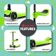 preview thumbnail 3 of 6, Lascoota 2-in-1 Kids Kick Scooter, Adjustable Height Handlebars and Removable Seat