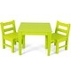 preview thumbnail 2 of 38, Costway 3PCS Kids Table & 2 Chairs Set Outdoor Heavy-Duty All-Weather - See Details Green