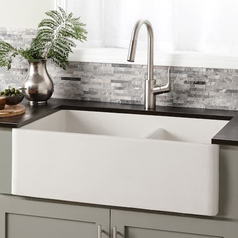 Farmhouse 33-inch Double Bowl NativeStone Kitchen Sink - 33" x 21" x 10.25"