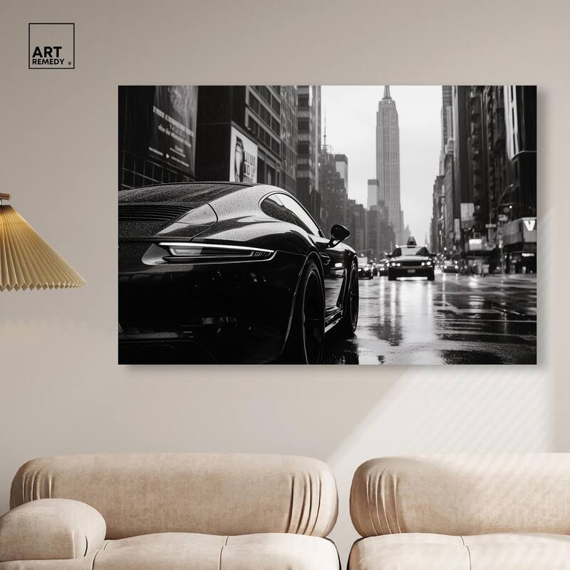 Rainy Day New York Canvas by Art Remedy, Gallery Wrapped