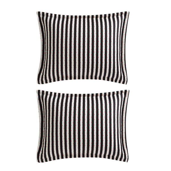 Betsey Johnson Wonderland Stripe Black Reversible Duvet Cover Set