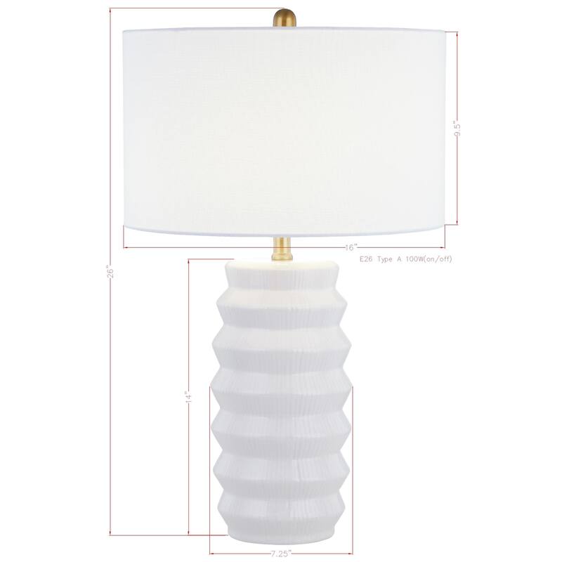 Holmes 26" Table Lamp with Linen Shade, White