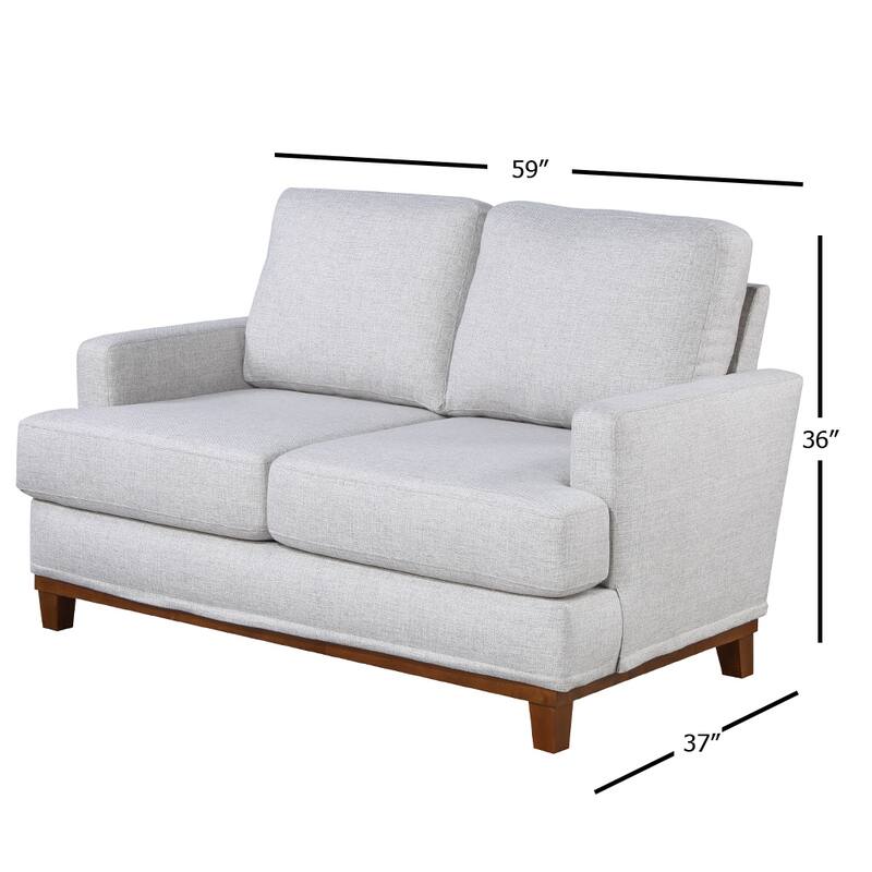 Bridgevine Home Coronado 55" Track Arm Love Seat with Wood Base