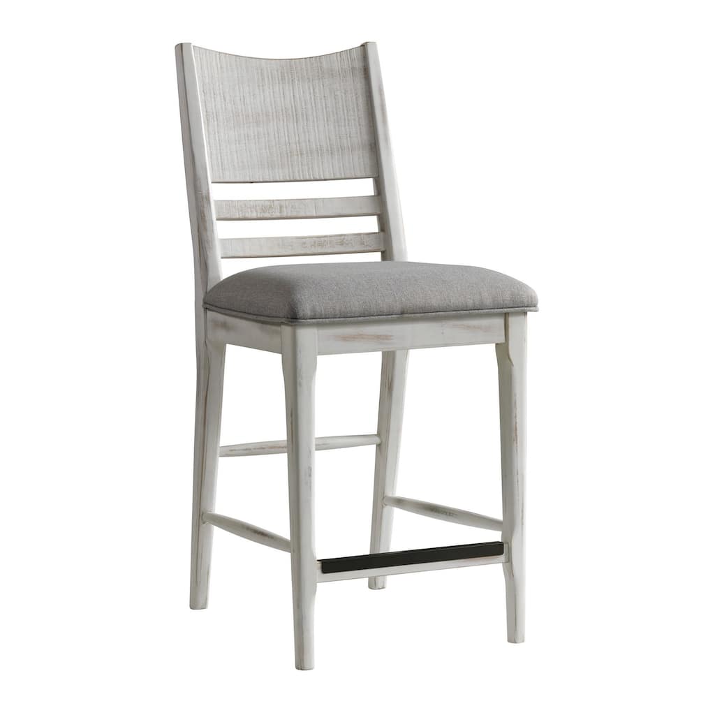 Modern Rustic Counter Stool, Panel Back w/Cushion (Set of 2)