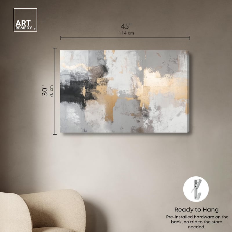 Gilded Gray II Canvas by Art Remedy, Gallery Wrapped