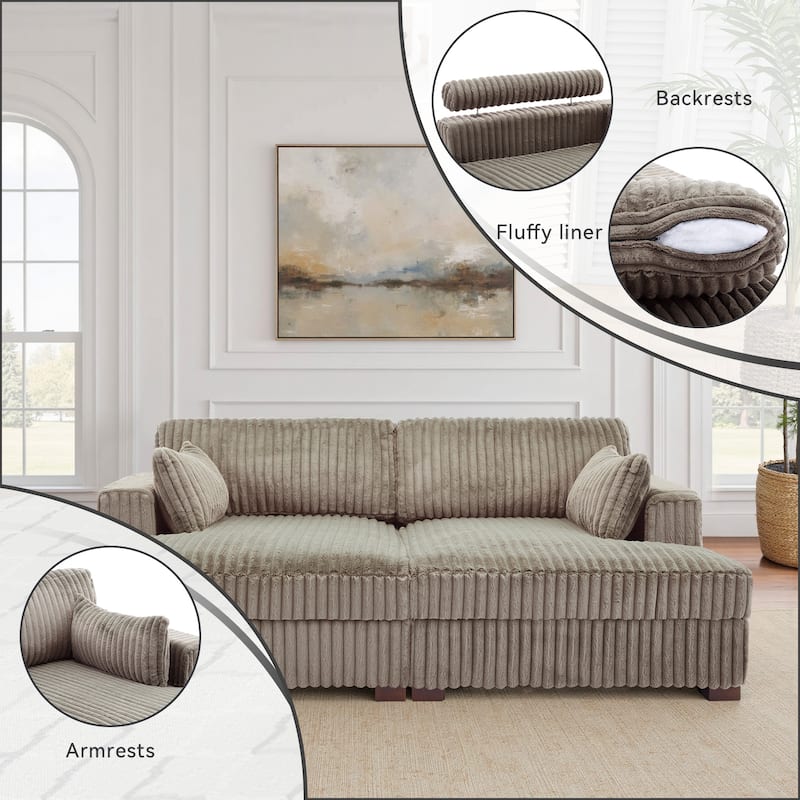 UIXE Modern Oversized Modular Sectional Sofa Couch - 83" W x 64.9" D x 34.5"H