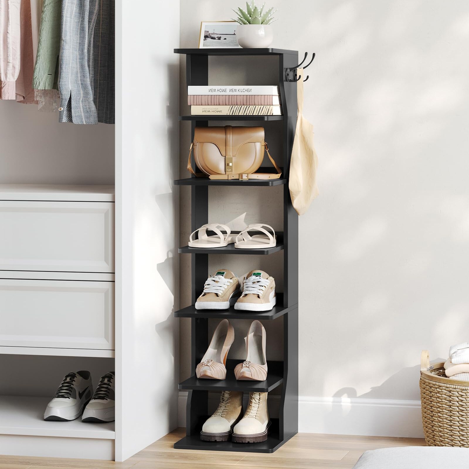 Brand Argos Hanging Shoe Storage Argos Closet Organizer Tier Vertical Shoe  Rack With Hooks For Entryway