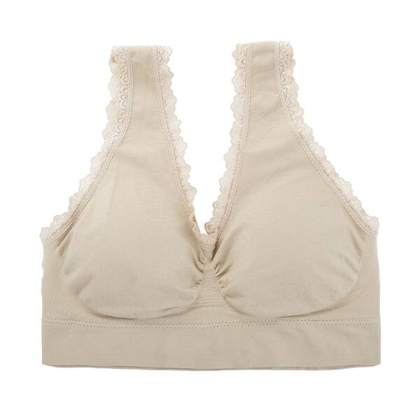 Women Removeable Pads Wirefree Lace Decor Sleep Vest Women Removeable Pads Wirefree Lace Decor Sleep Vest