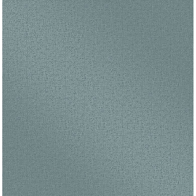 Brewster Basilic Blue Mosaic Wallpaper - 20.5in x 396in x 0.025in