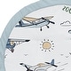 preview thumbnail 3 of 2, Sweet Jojo Designs Vintage Airplane Boy Baby Tummy Time Playmat Green Blue Yellow Airplanes Plane Transportation Clouds Sun Sky