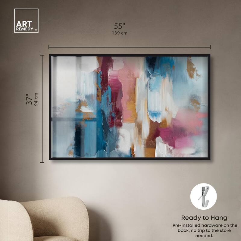 Rosy and Ocean Hues II Shadowbox by Art Remedy