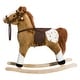 preview thumbnail 3 of 16, Kids Rocking Horse Plush Toy with Realistic Sounds and Red Scarf for Over 3 Years Old Gift