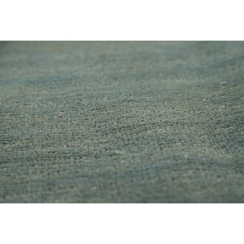 Blue & Green Modern Gabbeh Oriental Rug Hand-Knotted Wool Carpet - 5'0"x 6'5"