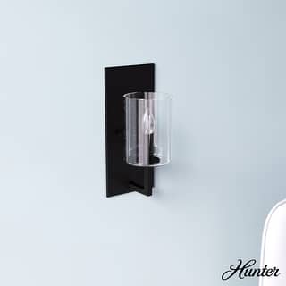 Hunter Kerrison Wall Sconce with Clear Seeded Glass - Contemporary, Industrial, Transitional, Candle - Damp Rated!