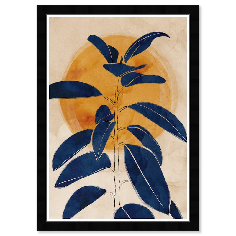 Wynwood Studio 'Blue Sprout' Floral and Botanical Blue Wall Art Framed Print