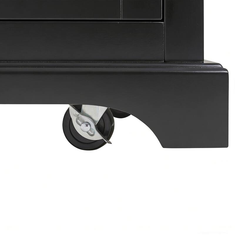 53 Inch Kitchen Island Cart with Thick Desktop Drawers Spice and Towel Racks