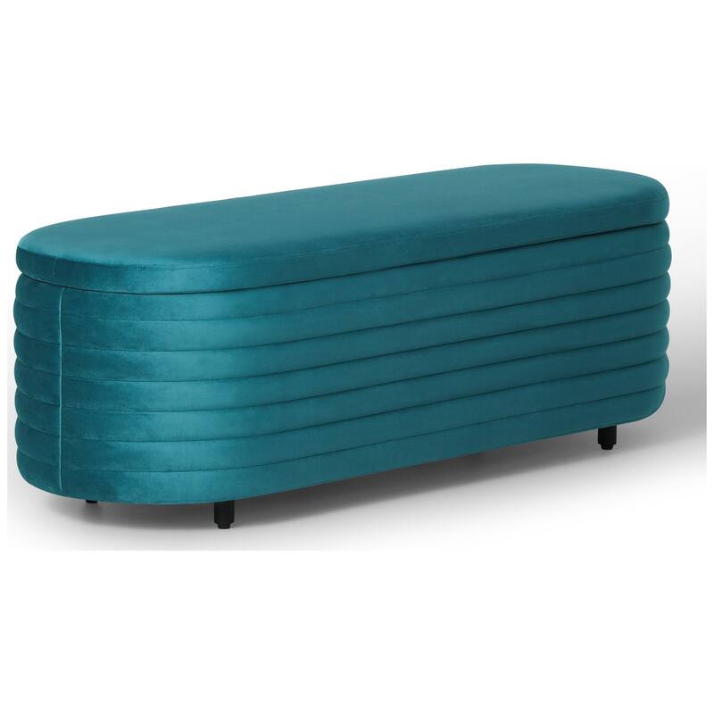 Farrah Velvet Polyester Flip Top Storage Ottoman - 54"
