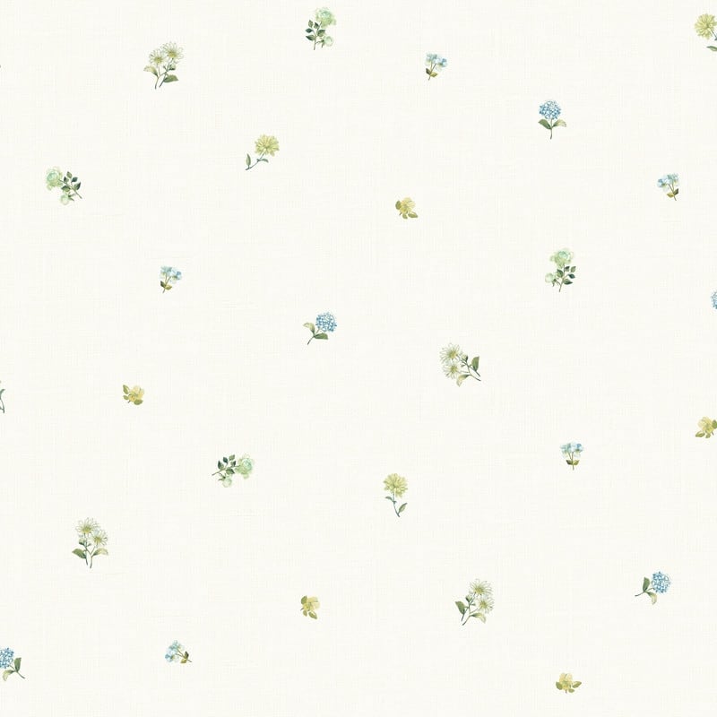 Bloom Toss Blue Floral Wallpaper - 20.5in x 396in x 0.025in