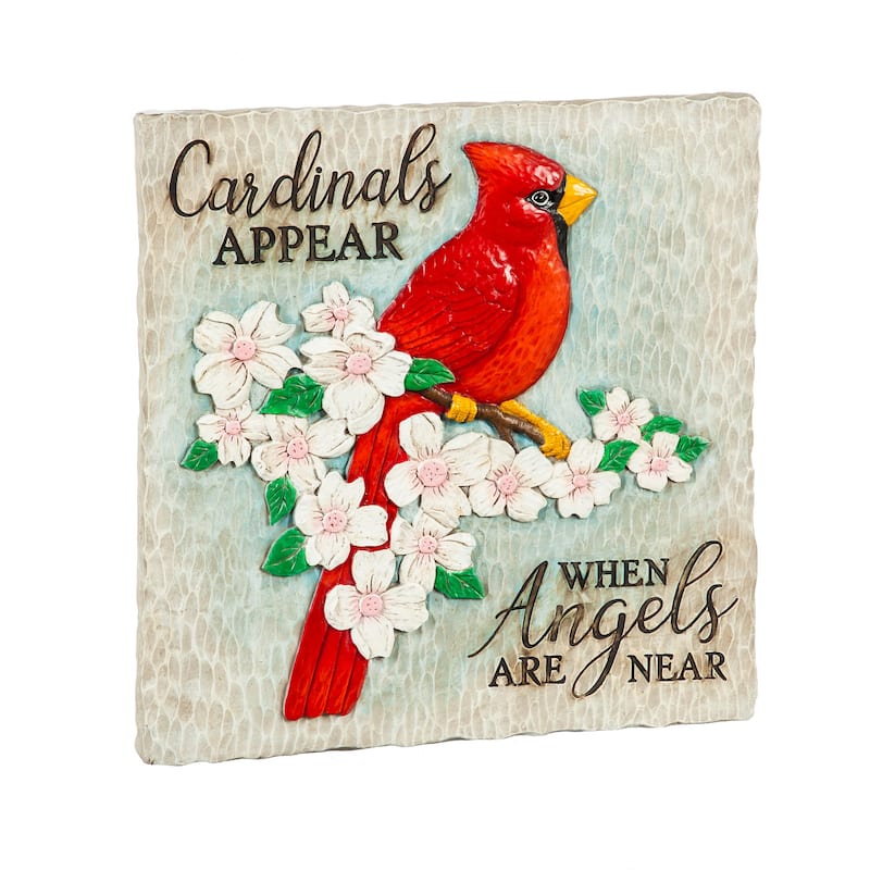 10.5" Garden Stone, Cardinals Appear when Angels are Near