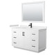 preview thumbnail 71 of 98, Miranda Single Vanity Set, Cultured Marble Top, 46-Inch Mirror 54-Inch Single - White, Black Trim, Carrara Cultured Marble Top