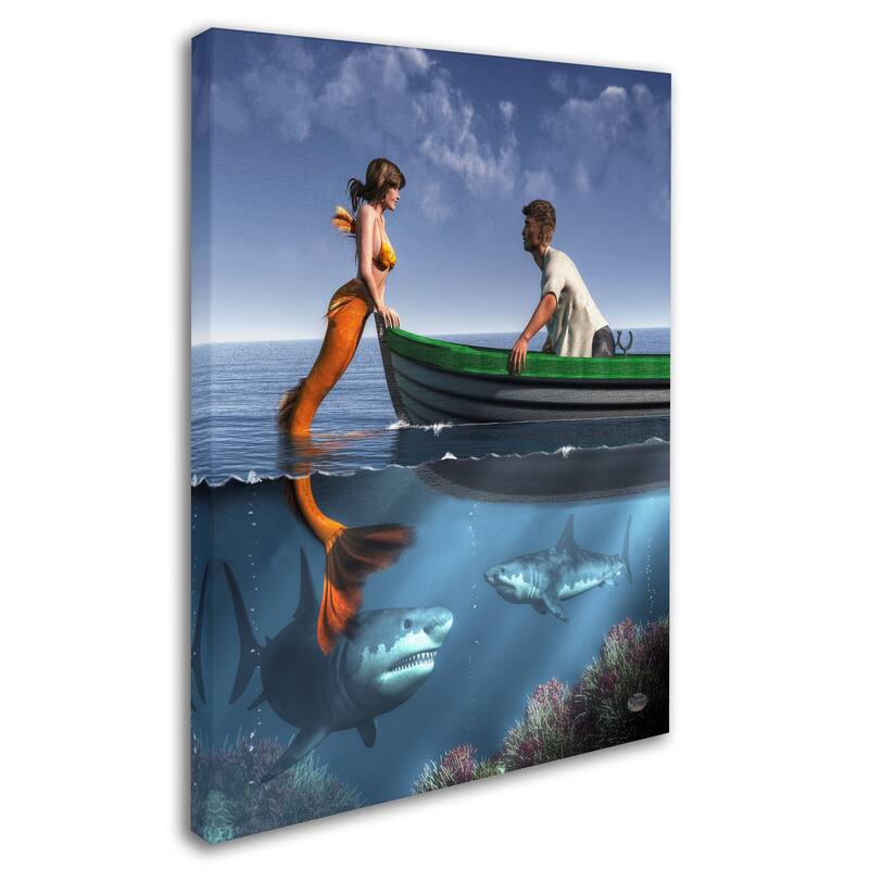 Daniel Eskridge 'A Mermaid And Her Pets' Canvas Art