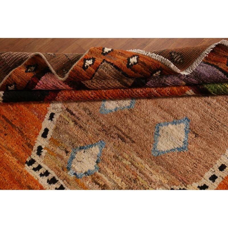 Tribal Geometric Moroccan Area Rug Handmade Oriental Wool Carpet - 6'8" x 9'7"