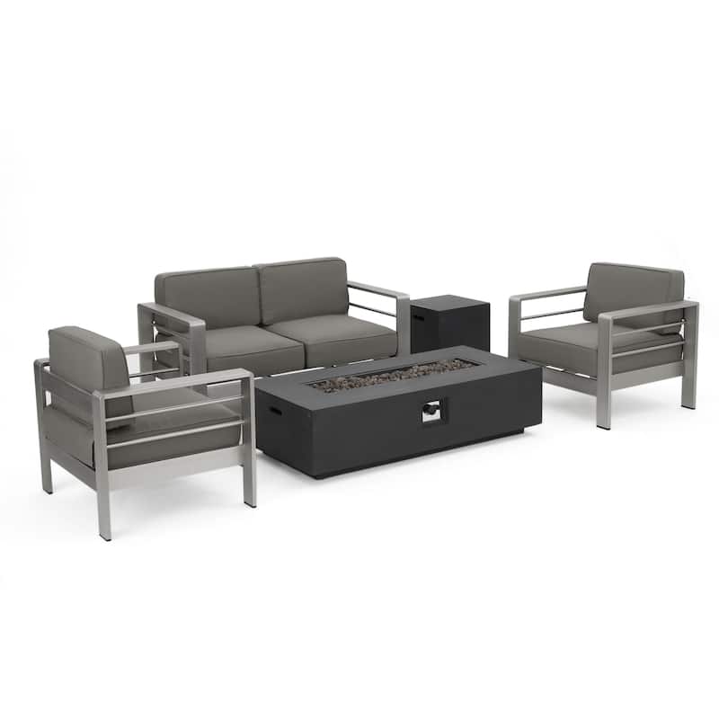 Cape Coral 5-piece Outdoor Fire Pit Chat Set by Christopher Knight Home