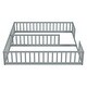 preview thumbnail 23 of 25, Double Twin Floor Bed with Fence, Guardrails, Without Door