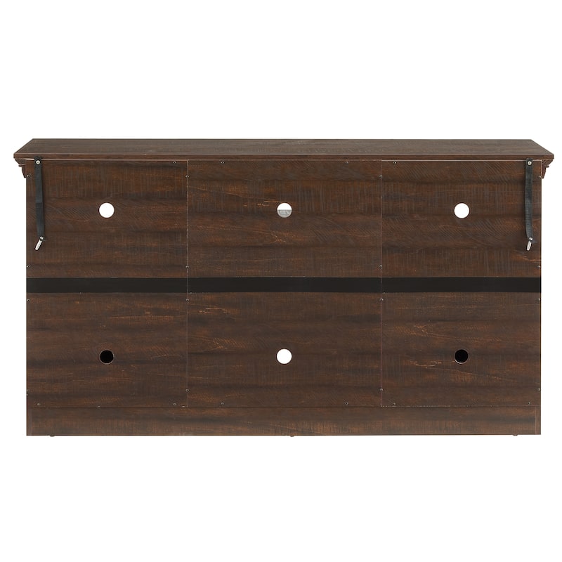 GDFStudio Merrow Wood TV Stand with Farmhouse Storage and Cable-Ready Design