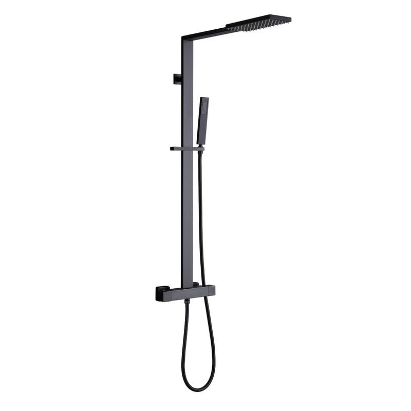 Double Handles Two Functions Wall Mounted Bathroom Shower System With Thermostatic Valve