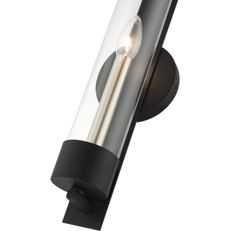 Livex Lighting 1-light Black ADA Single Sconce, 10142-04 - 4.75" W x 18" H x 3.9" Ext.