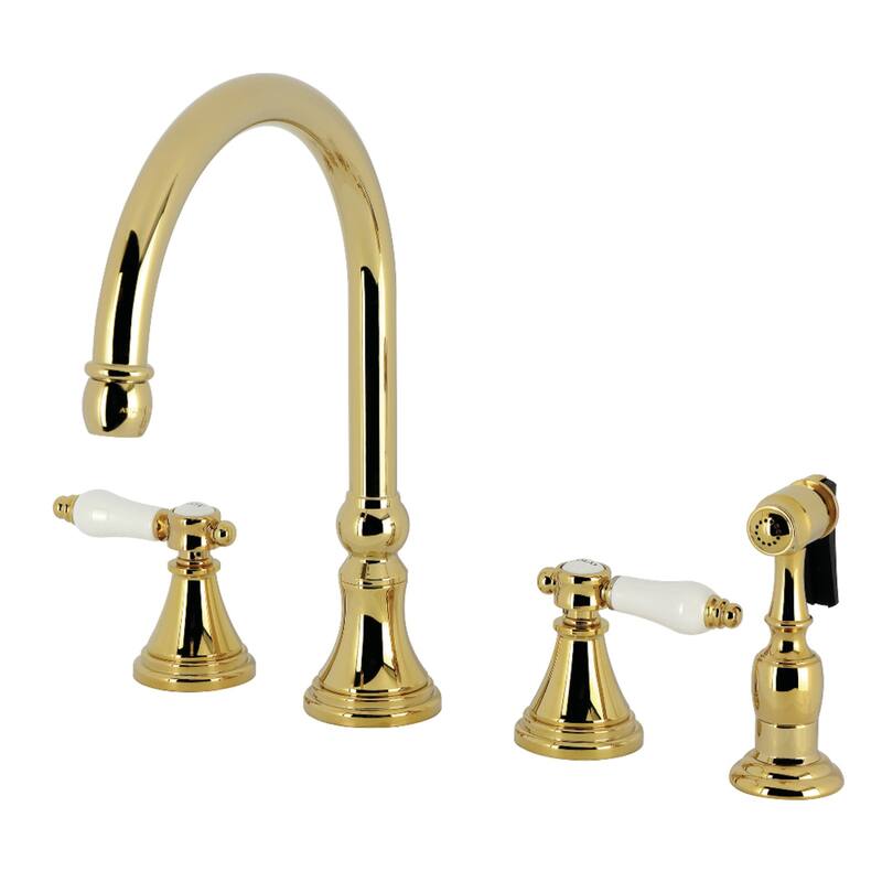 Kingston Brass Essex Double-Handle Wall-Mount Pre-Rinse Bridge Kitchen Faucet