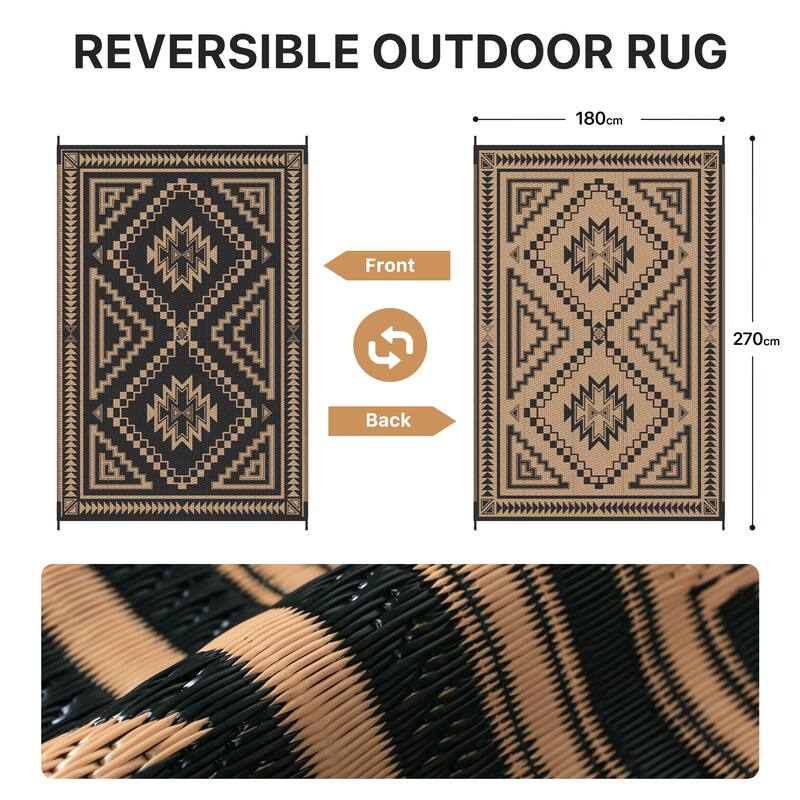 Mcow Geo Harmony Reversible Woven Waterproof Outdoor Area Rug - 5' x 8'