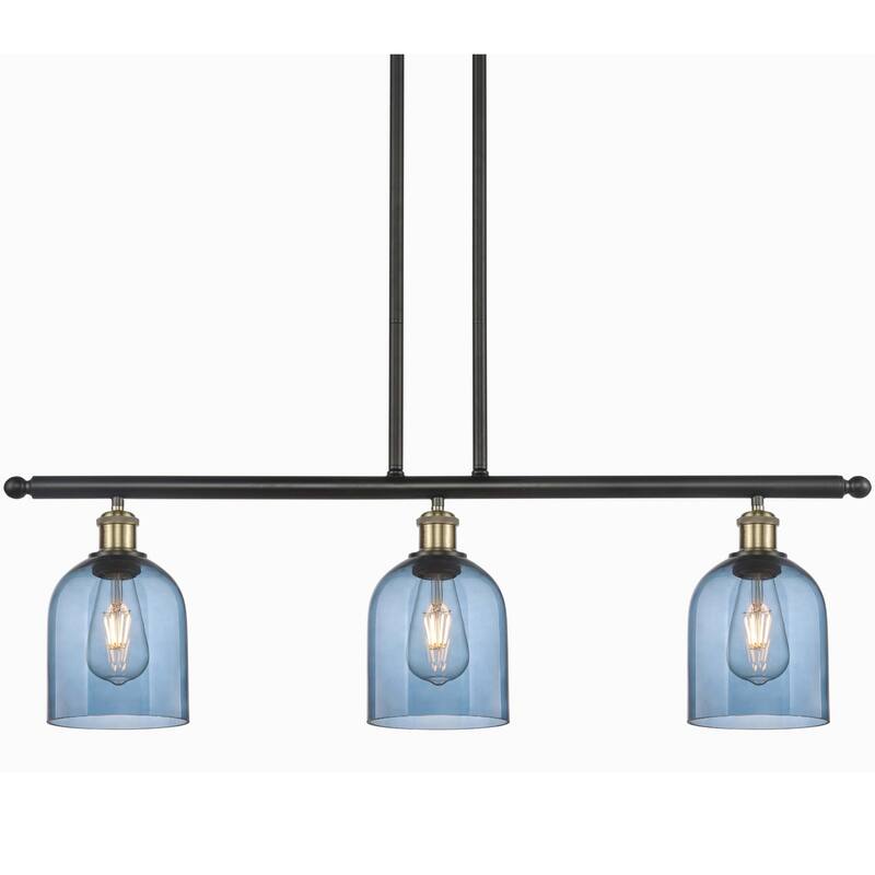Innovations Lighting 516-3I-10-36 Bella Pendant Bella 3 Light 36" Wide - Black Antique Brass / Princess Blue