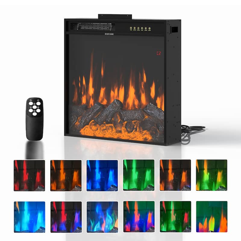 Electric Fireplace Mantel with Bookshelves, 115.5" Entertainment Center with Built-in Shelving