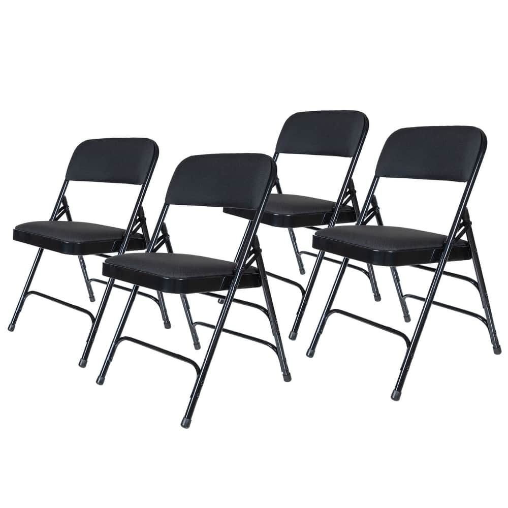 Hampden Furnishings Bernadine Collection Fabric Triple Brace Folding Chair, Pack of 4