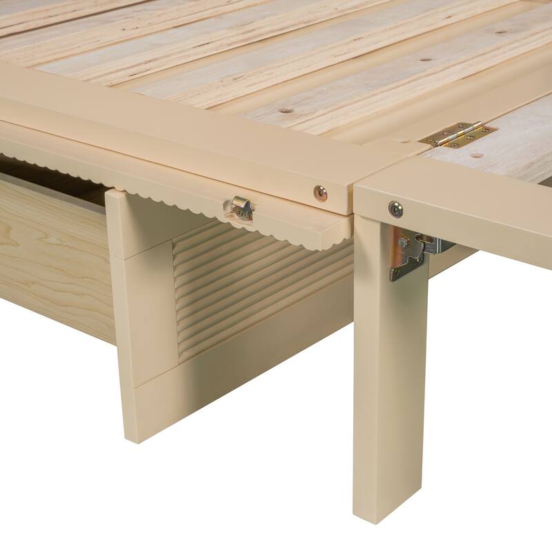 Full/Queen Size Murphy Bed Wall Bed with a Large Storage Drawer, Space Saving Murphy Cabinet Bed w/ a set of Sockets & USB Ports