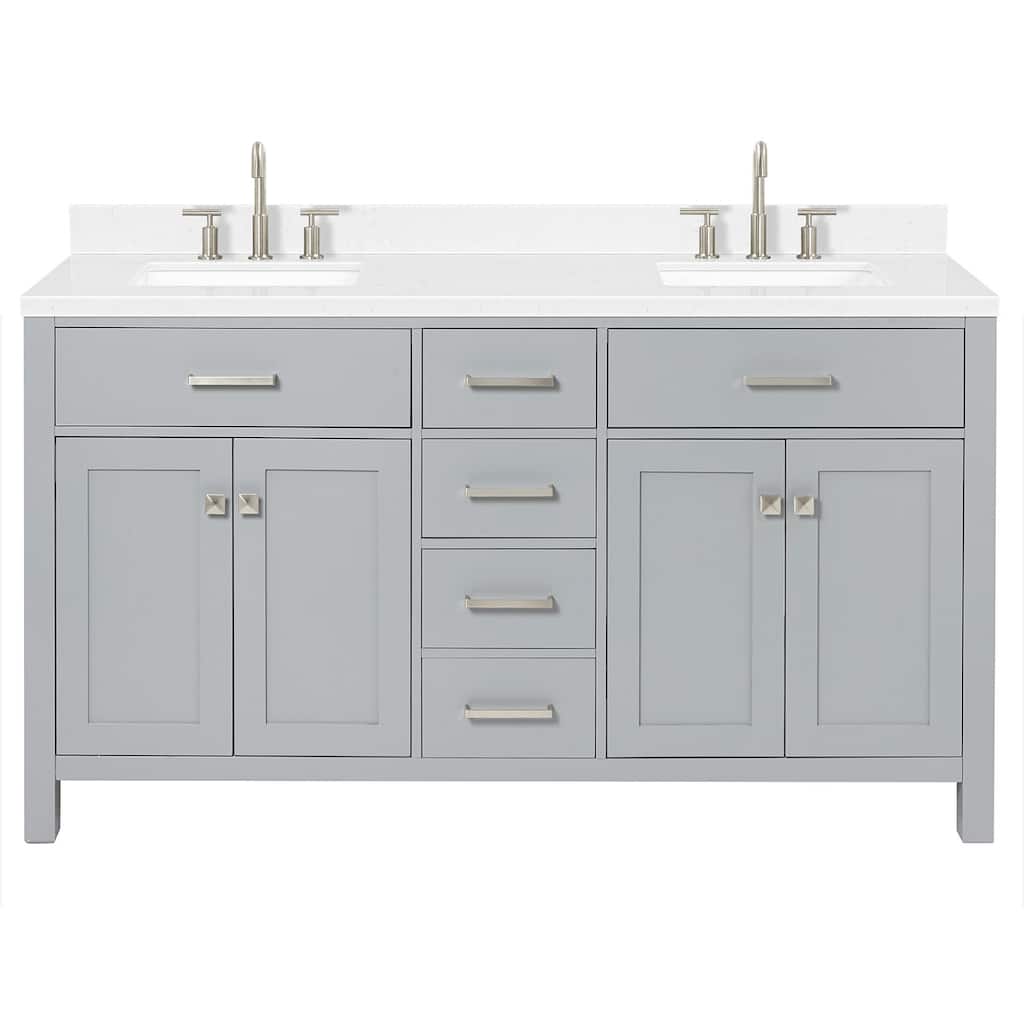Ariel H060DCQRVO Bristol 60" Free Standing Double Basin Vanity Set