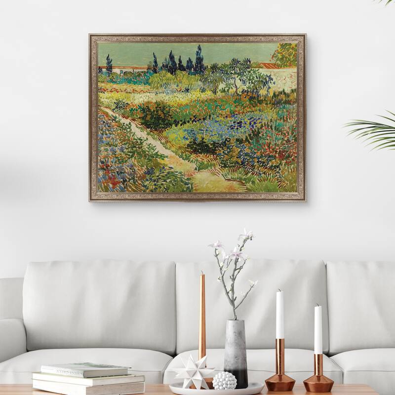 Masterpiece Art Gallery| Garden at Arles by Vincent Van Gogh - Framed Canvas Art Print