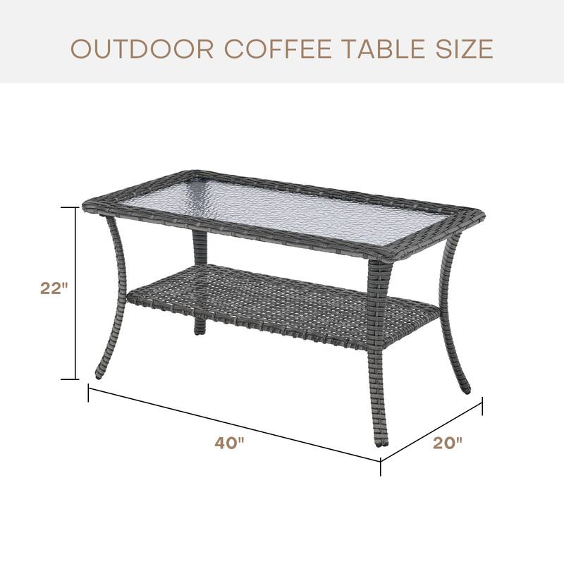Patio Coffee Table Rattan Side Table