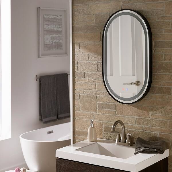 Rion Black Frame Touch Led Anti Fog Vanity Mirror By Inspire Q Modern Overstock 32750374 Buy frame bathroom mirrors and get the best deals at the lowest prices on ebay! overstock com