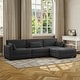 preview thumbnail 41 of 147, Corduroy Upholstered Modular Sectional Sofa for Living Room GRAY 4-PIECE
