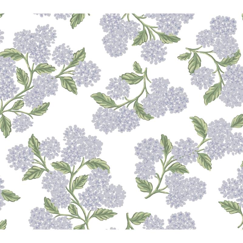 Rifle Paper Co. Hydrangea Lilac and White Peel and Stick Wallpaper