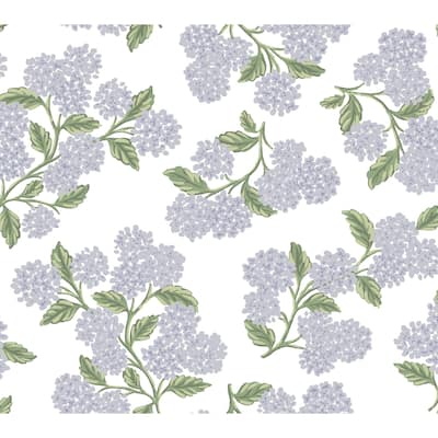 Rifle Paper Co. Hydrangea Lilac and White Peel and Stick Wallpaper
