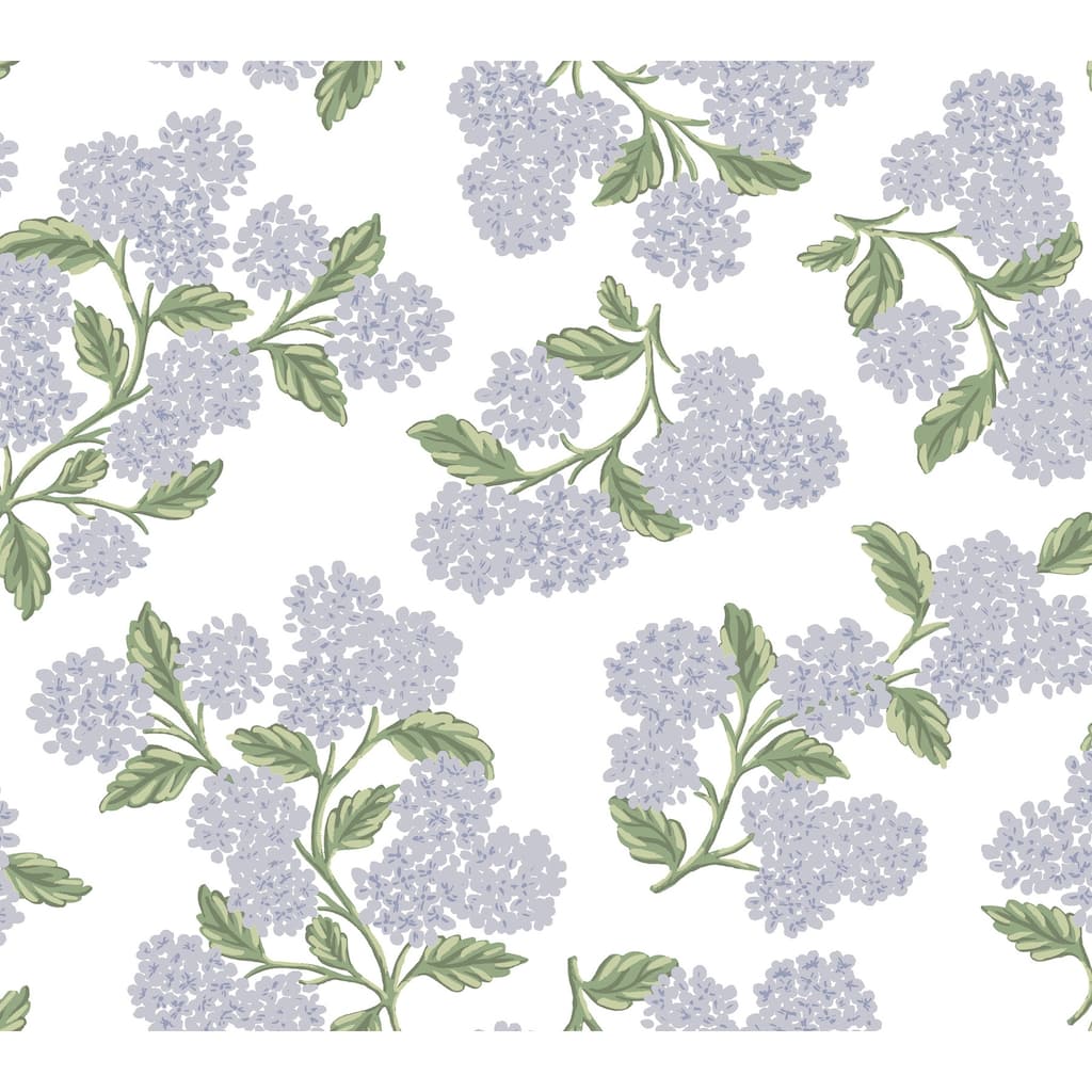 Rifle Paper Co. Hydrangea Lilac and White Peel and Stick Wallpaper